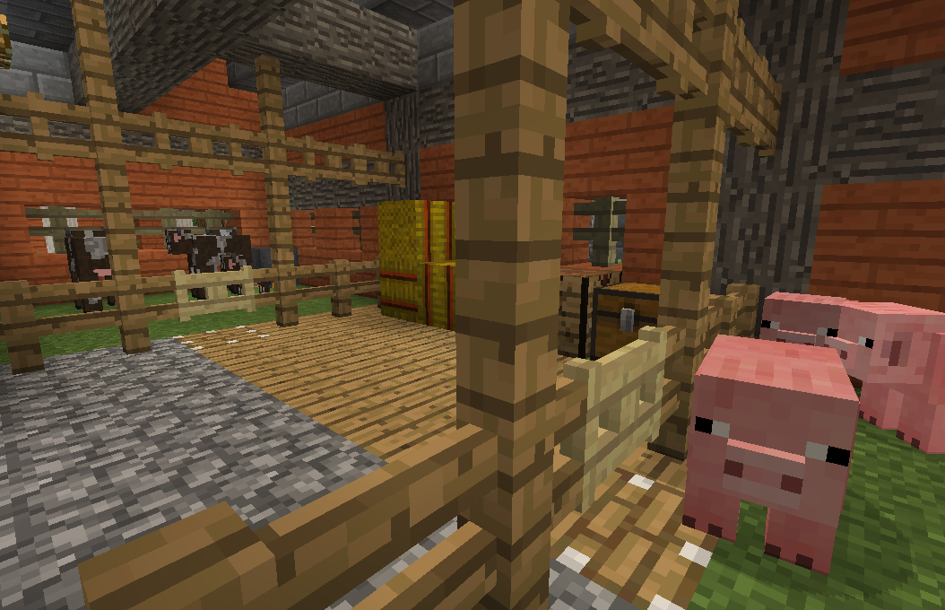 牛牧場の建設 これにて農業区の開発完了 あんずのマイクラ王国建設記