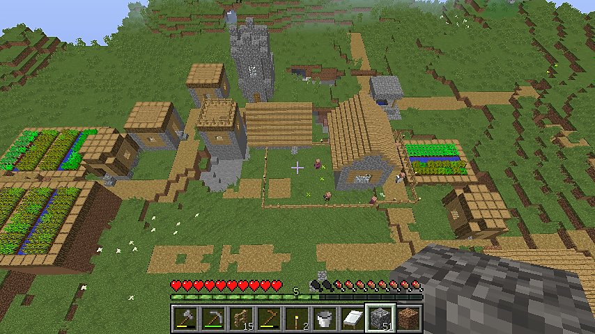 穴だらけの村 あんずのマイクラ王国建設記