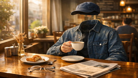 見えない客の朝