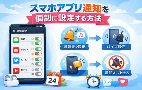スマホアプリ通知を個別に設定する方法