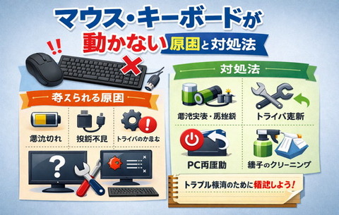 マウス・キーボードが動かない原因と対処法