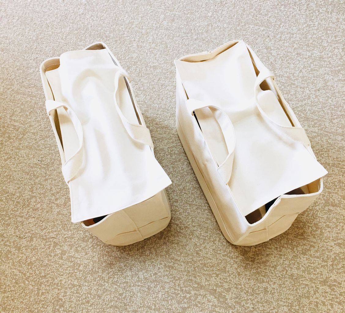 【廃盤品】無印良品　持ち手付き帆布長方形バスケット　深　2個セット 廃盤！無印良品 持ち手付帆布長方形バスケット2個セット 無印良品 持ち