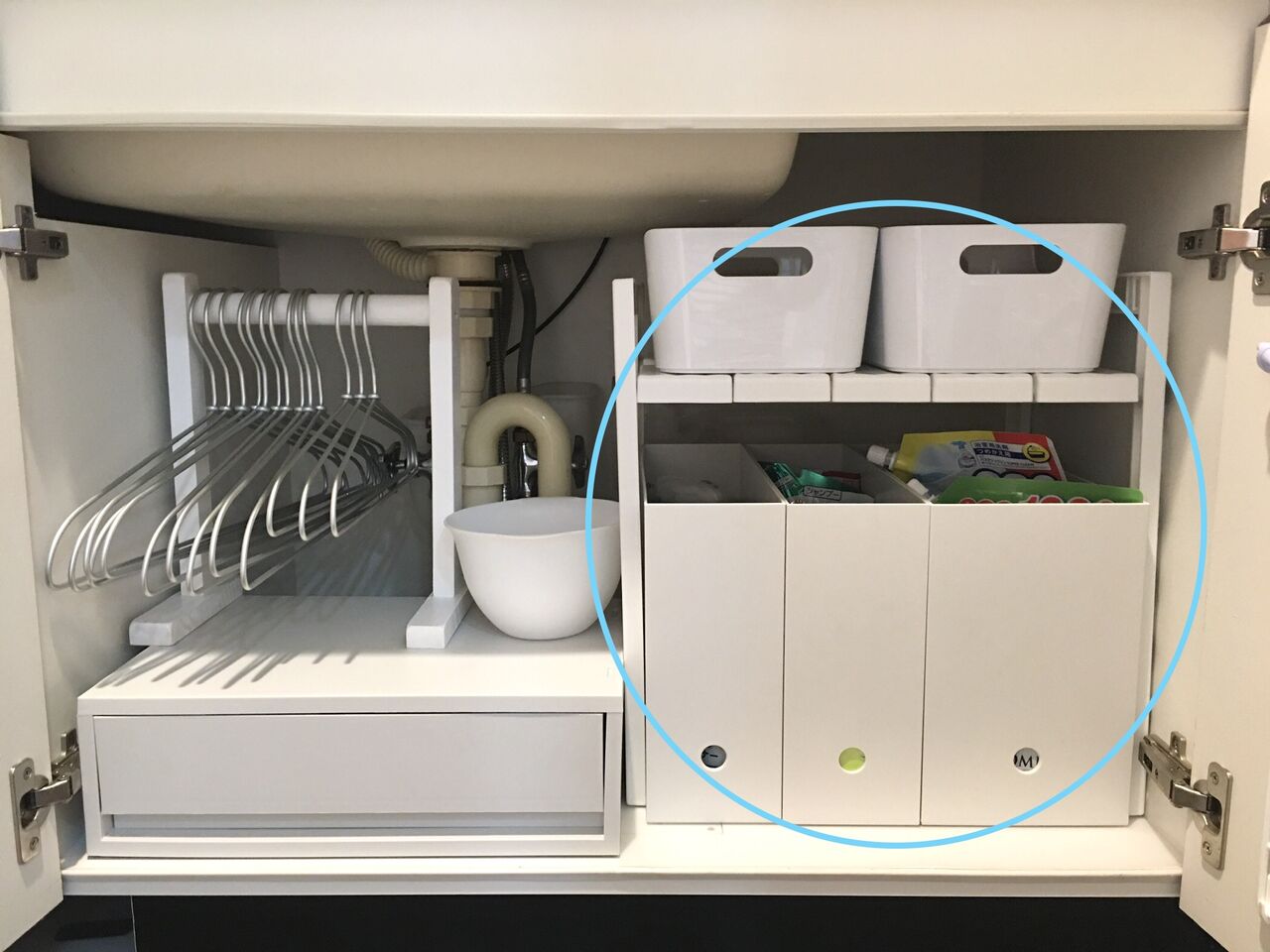 洗面台下収納の見直し ぴったりの棚見つけたー An S日和 気切っ子育児と日々のくらし