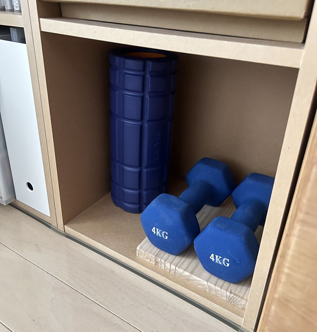 断捨離中！ 筋トレグッズ 筋トレグッズの収納】断捨離して空いたスペースを活用しました