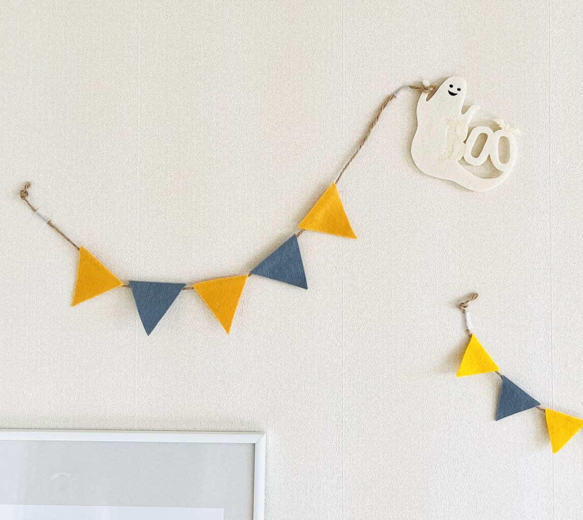 手作りフラッグでハロウィンの飾り付けをしました An S日和 気切っ子育児と日々のくらし