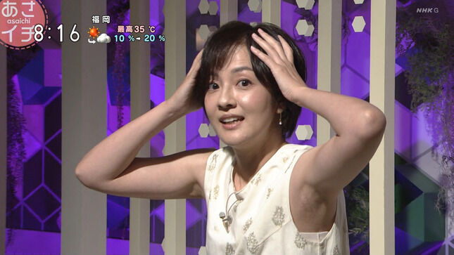 鈴木奈穂子アナ ノースリーブで脇全開、はみ出すインナー!!【GIF動画あり】 : antennaidolのblog