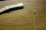 プラスチックの塊と糸の付け根あたりでぶち切れ