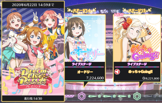 スクスタ 新イベント Dream Live Parade 開催 ぶっちゃけちょっと面倒くさいイベントかも 穴からうどん ゲーム日記