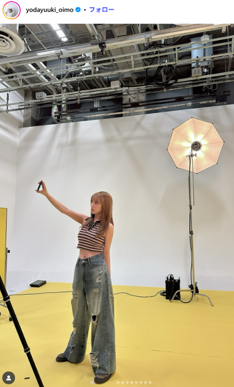 元乃木坂46与田祐希へそ出しドラマオフショット