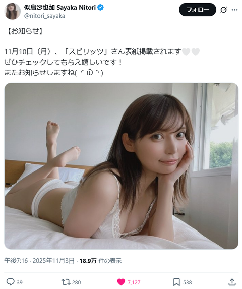 似鳥沙也加スピリッツ水着グラビア