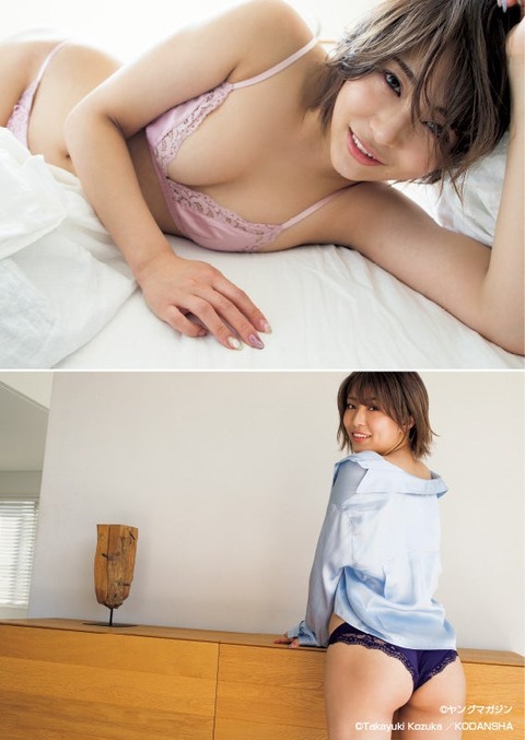 百瀬りえの「ヤンマガ」水着グラビア
