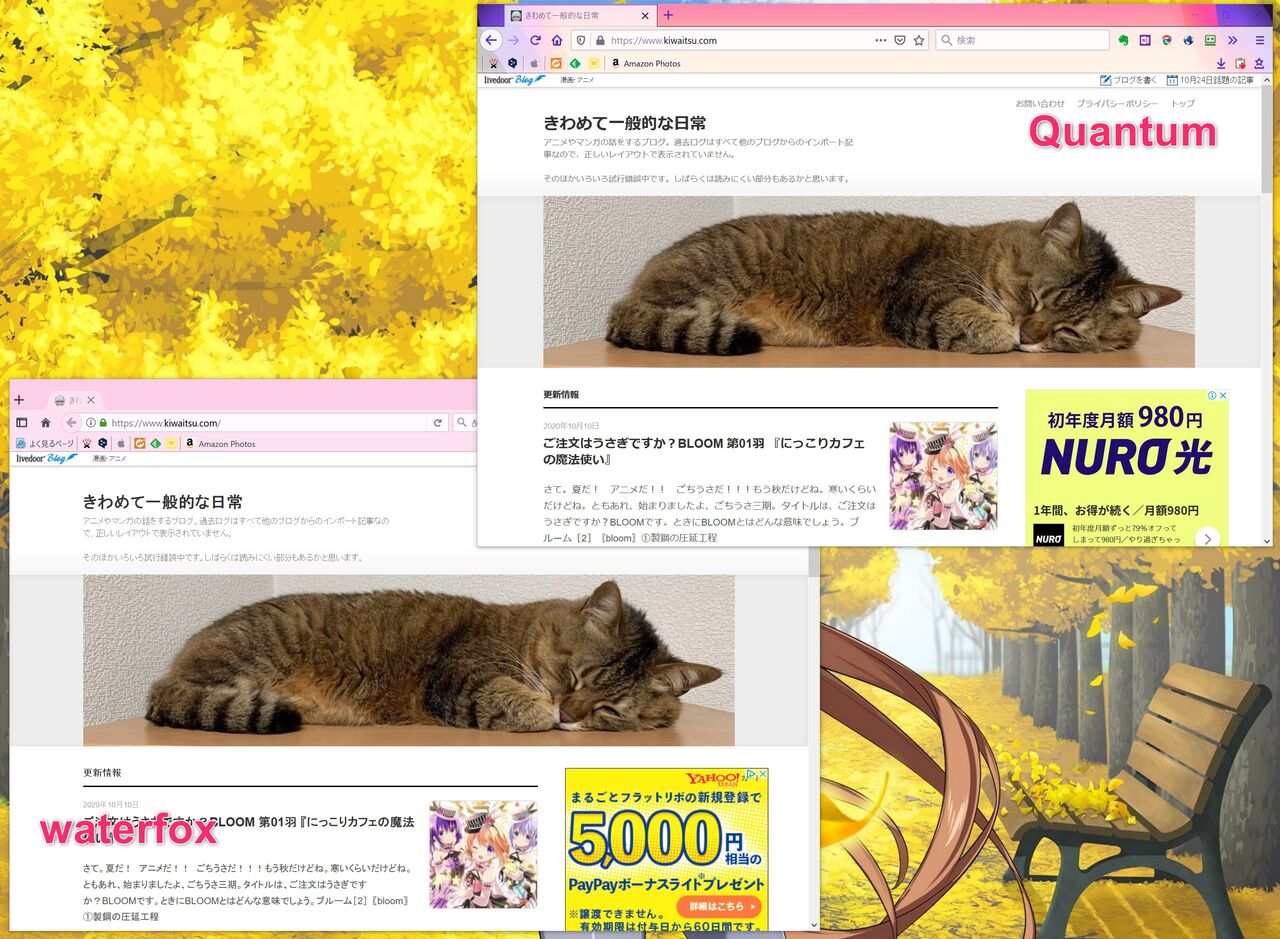 今までありがとうwaterfox これからよろしくquantum きわめて一般的な日常
