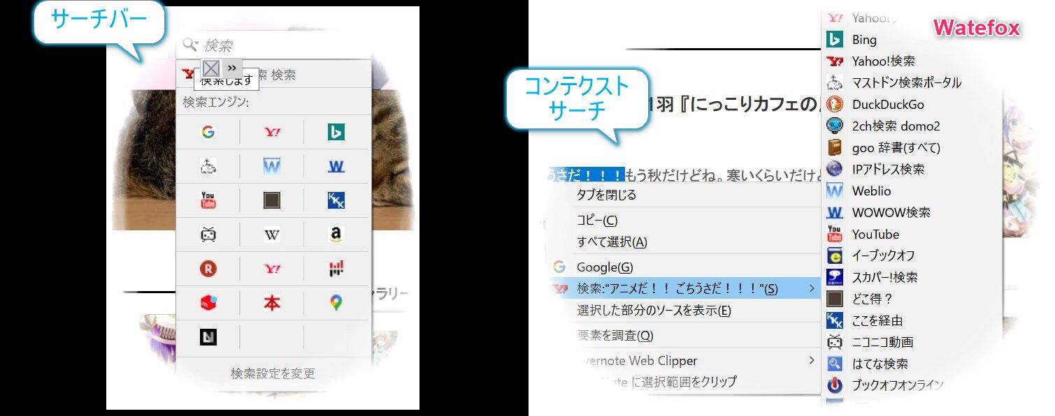 WaterfoxのContext Search X