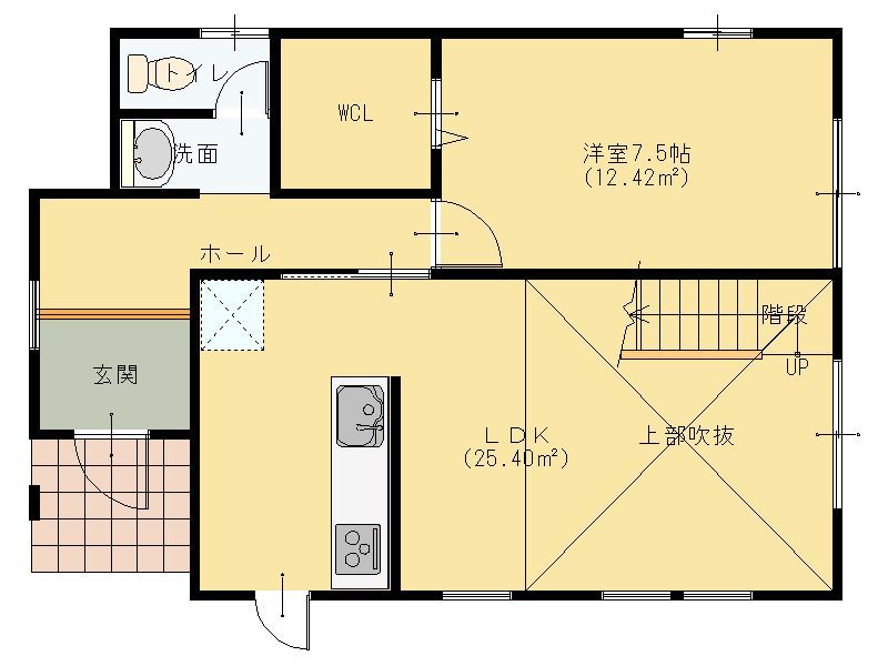 リビング階段 吹抜プラン イメージパースあり 手刻み で造る家造り 越生ん家 坂戸市近郊物件情報 オオノ建築設計室