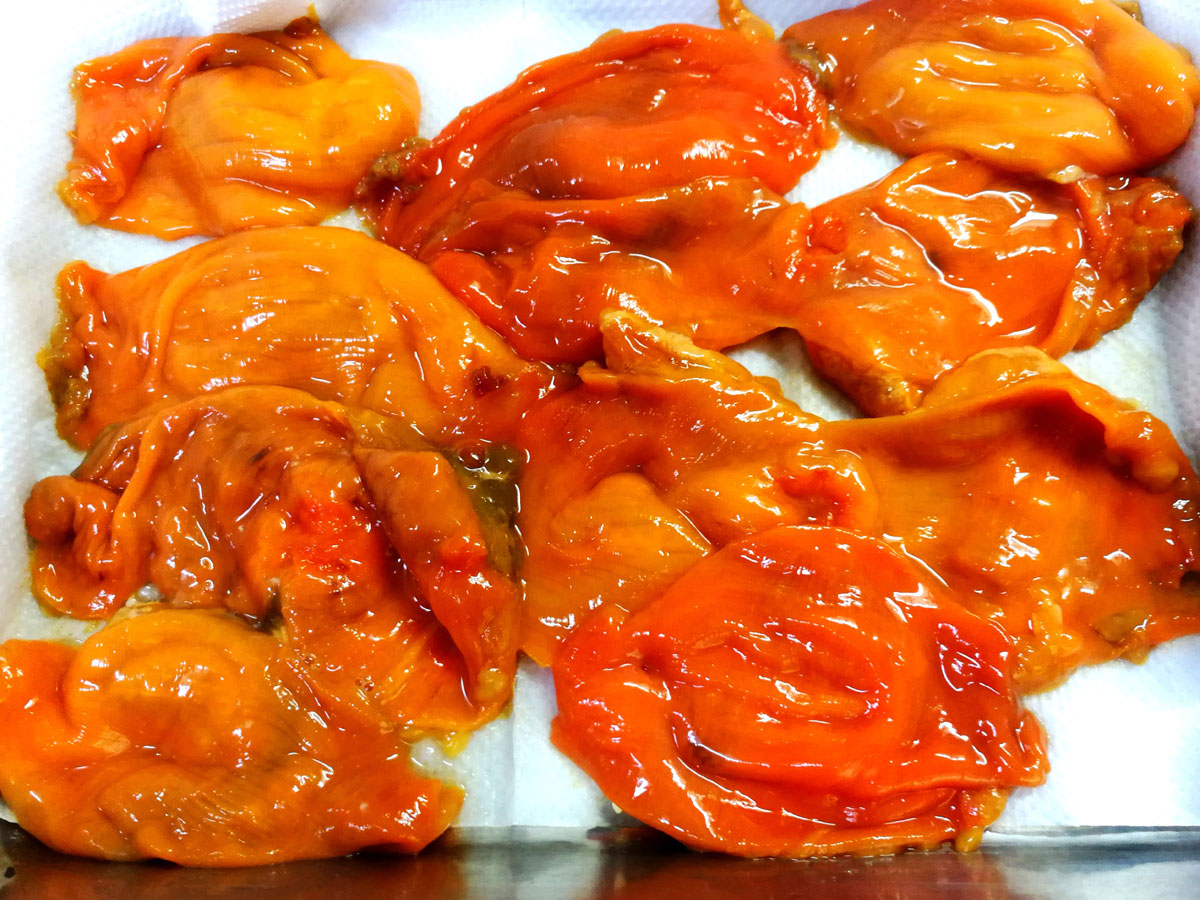 おうちご飯 赤ホヤの刺身 生タラコと白滝の炒り煮 ひじきご飯 きゅうり糠漬け 青木葉 Eatful Life
