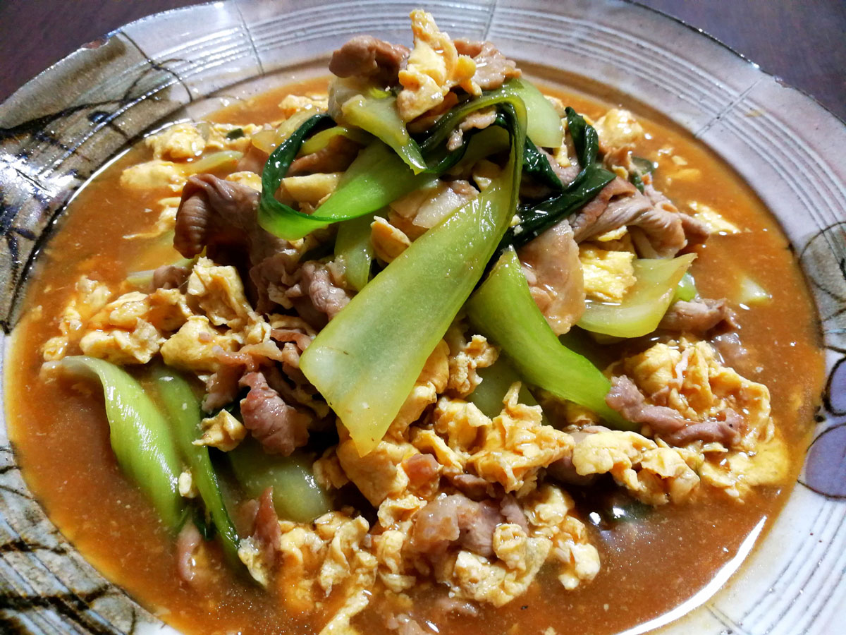 おうちご飯 マグロテールのオーブン焼き 豚と青梗菜と卵炒め 青木葉 Eatful Life