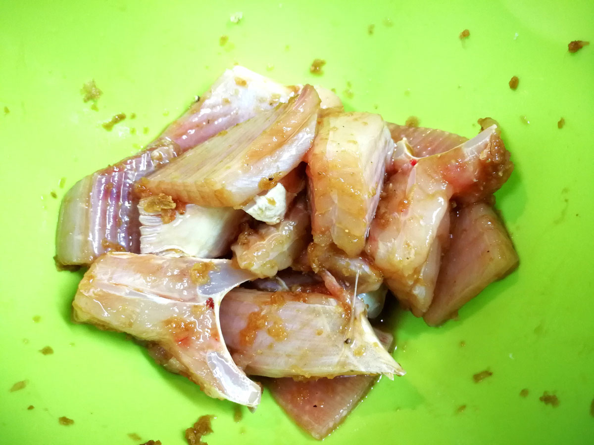 おうちご飯 真カスベの唐揚げ 酢味噌和え 青木葉 Eatful Life