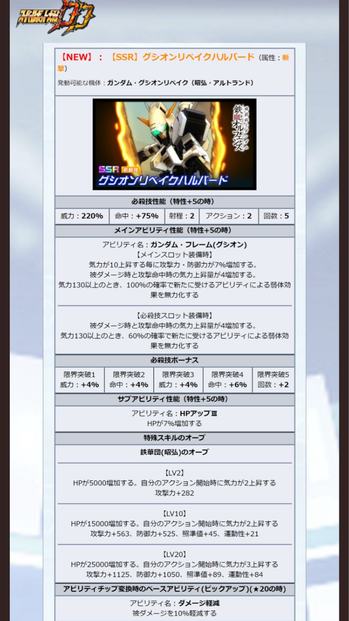 スパロボdd ガンダムグシオンリベイクssｒがぶっ壊れスーパーロボット大戦dd無課金攻略 Aomiku のブログ