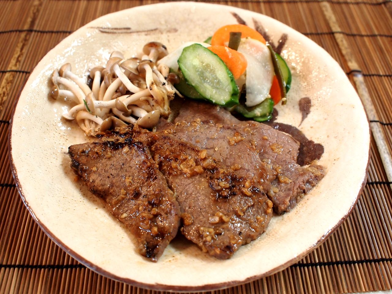 牛ランプ肉の塩麹生姜焼き 近所へお散歩 気まぐれキッチン Andante