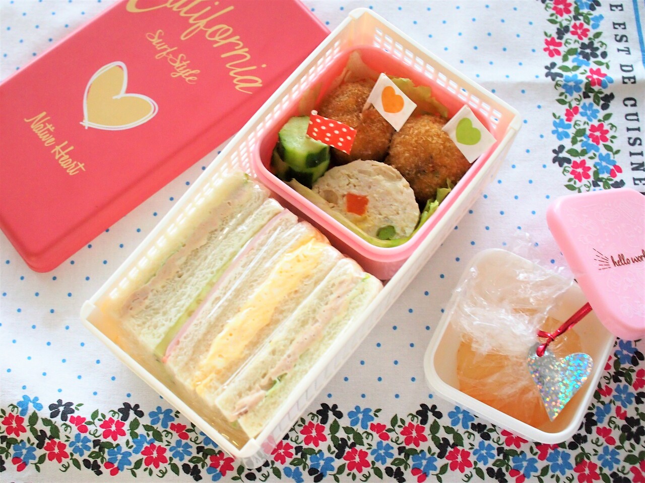 遠足サンドイッチ弁当 さつま芋とかぼちゃのころころコロッケ 気まぐれキッチン Andante