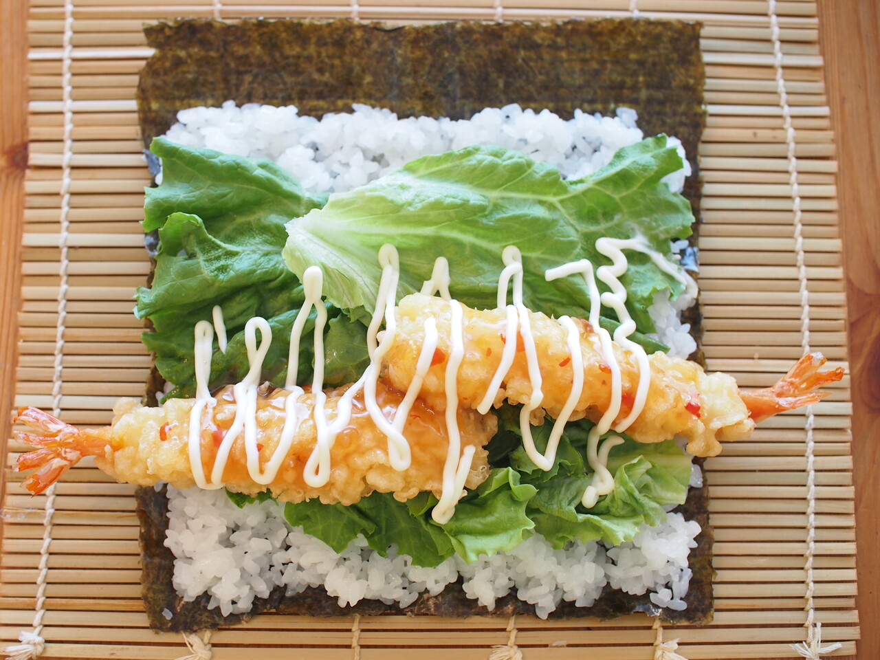 恵方巻にも エビマヨ風味 海老天のスイートチリマヨ太巻き 気まぐれキッチン Andante