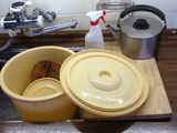 漬物容器の消毒