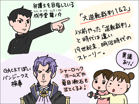 大逆転裁判　バンジークス　貴重な直筆サイン、イラスト入り グッズ-カード】逆転裁判 大逆転裁判 10周年 スタンド付き