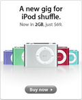 Apple new gig for iPod shuffle Now in 2GB, just $69.