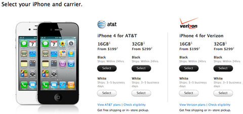 iPhone 4 for AT&T and Verizon - Apple Store (U.S.)