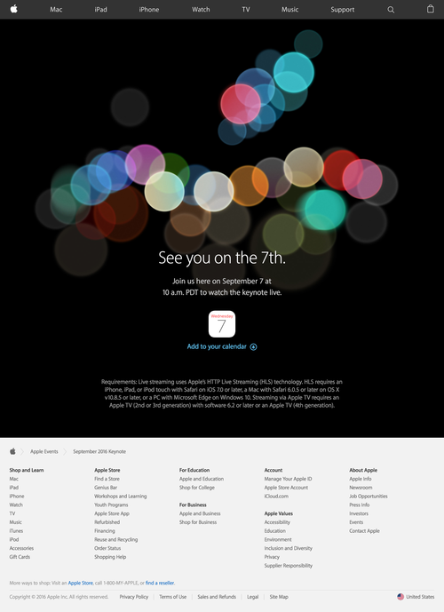 Apple Events - Keynote September 2016 - Apple (20160830)