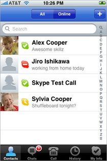 Skype for iPhone Screen Shot 01