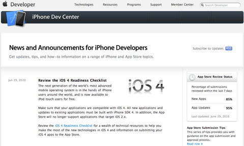 Review the iOS 4 Readiness Checklist