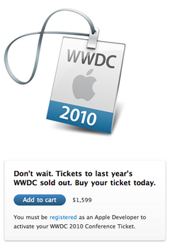 WWDC 2010 Conference Ticket