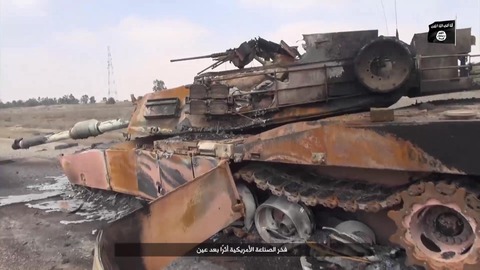 黒焦げのアメリカ製戦車