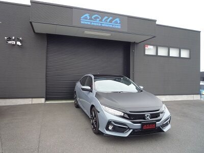 シビックＦＫ　ボンネットカーボンシート施工