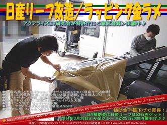 日産リーフ改造/ラッピング金ラメ@アクアライズEV研究会03
