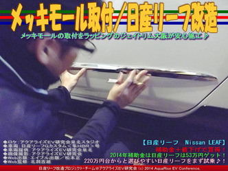 メッキモール取付／日産リーフ改造03