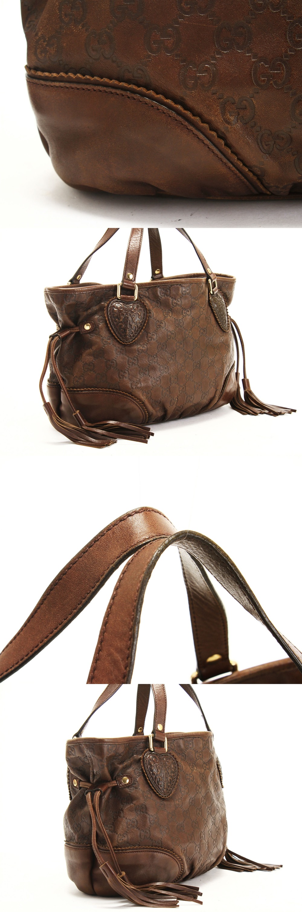 グッチ シマ ショルダーバッグ トート GG レザー レディース 革