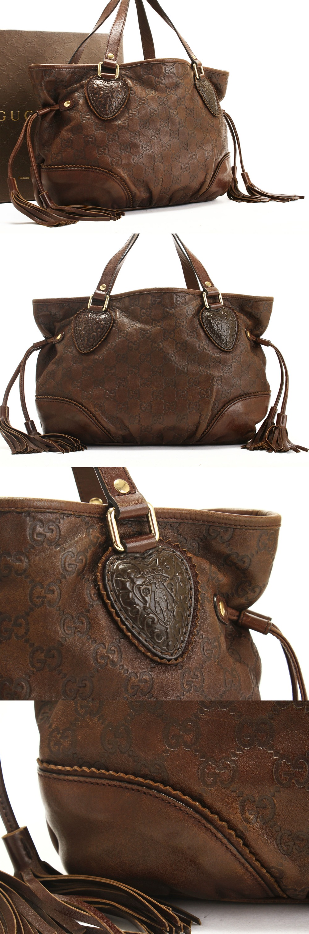 グッチ トートバッグ シマ レザー 大容量 GG柄 ダークブラウン グッチ トーティッシマ〕スモール リバーシブル トートバッグ