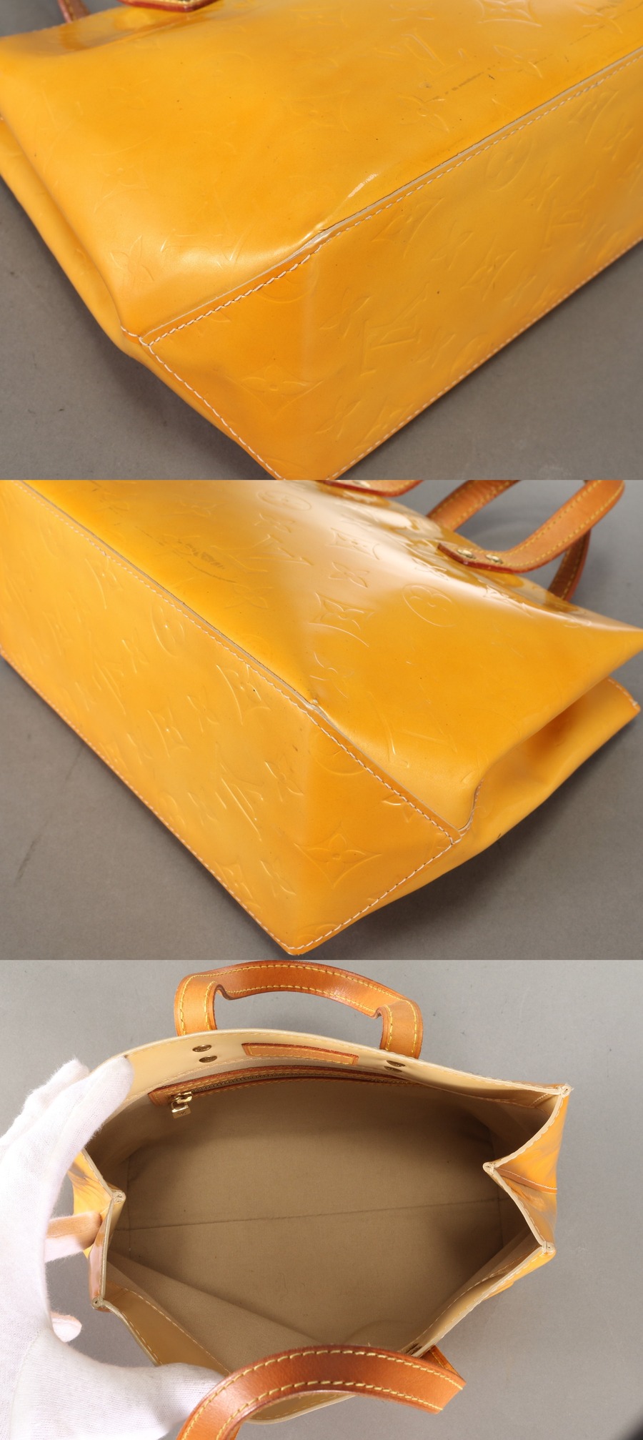 1円 美品♪ ルイヴィトン リードPM ヴェルニ モノグラム イエロー