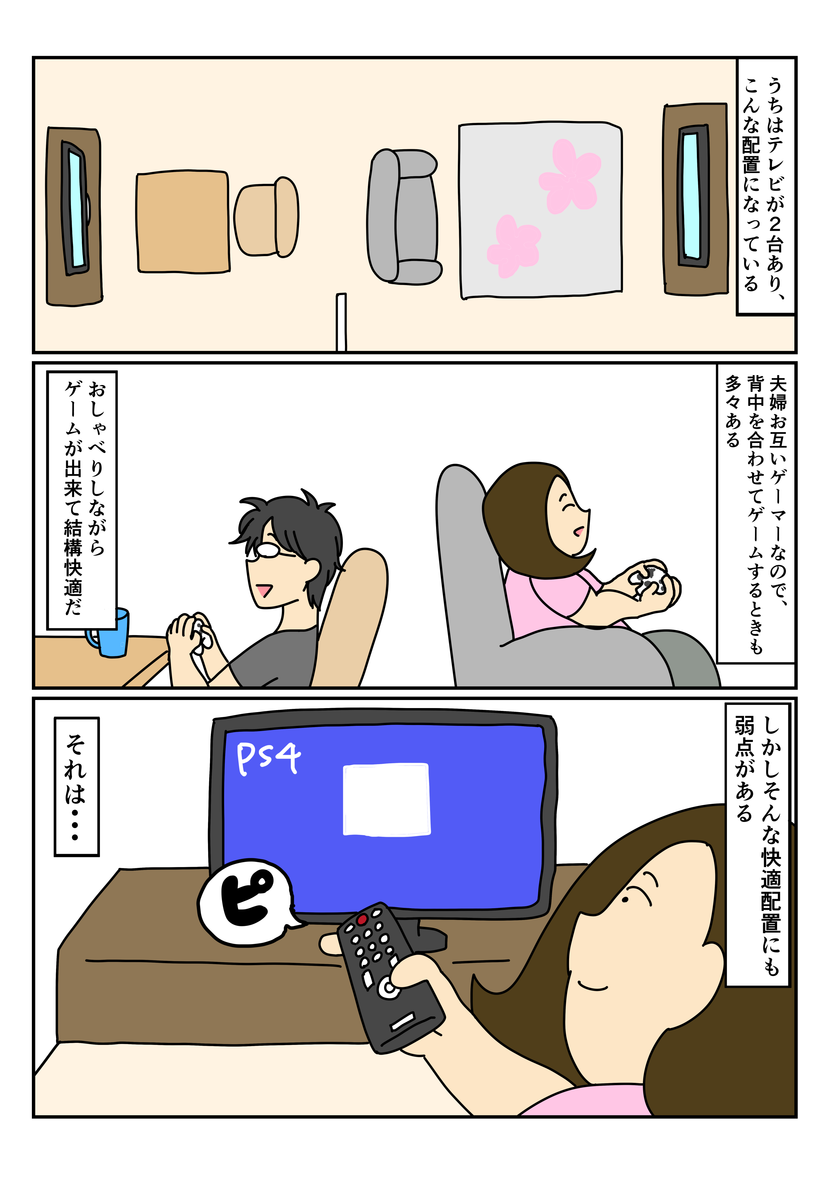 ゲーマー夫婦のtv配置 あらたぬクエストvii