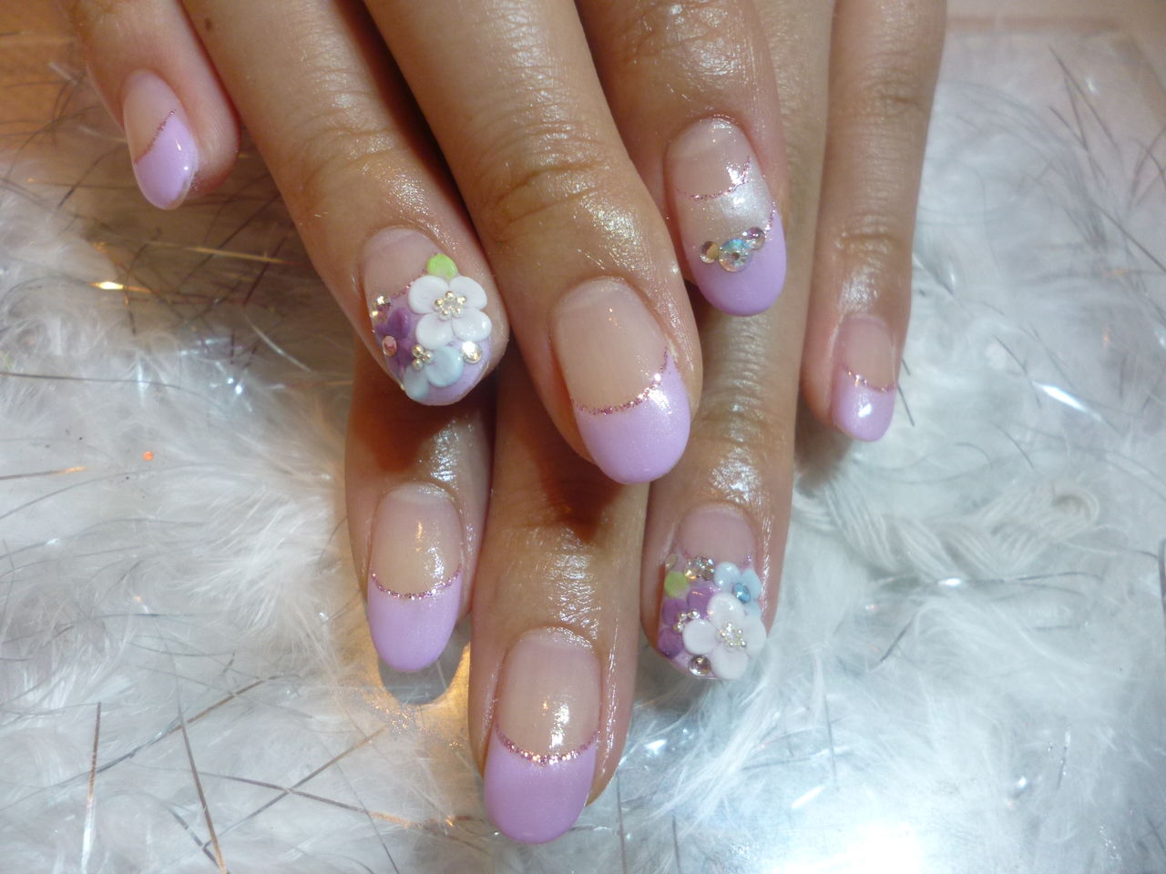 あじさいnail ロココ フレンチドット ダブルフレンチ Jewelrynail あじさいnail ロココ フレンチドット ダブルフレンチ Jewelrynail