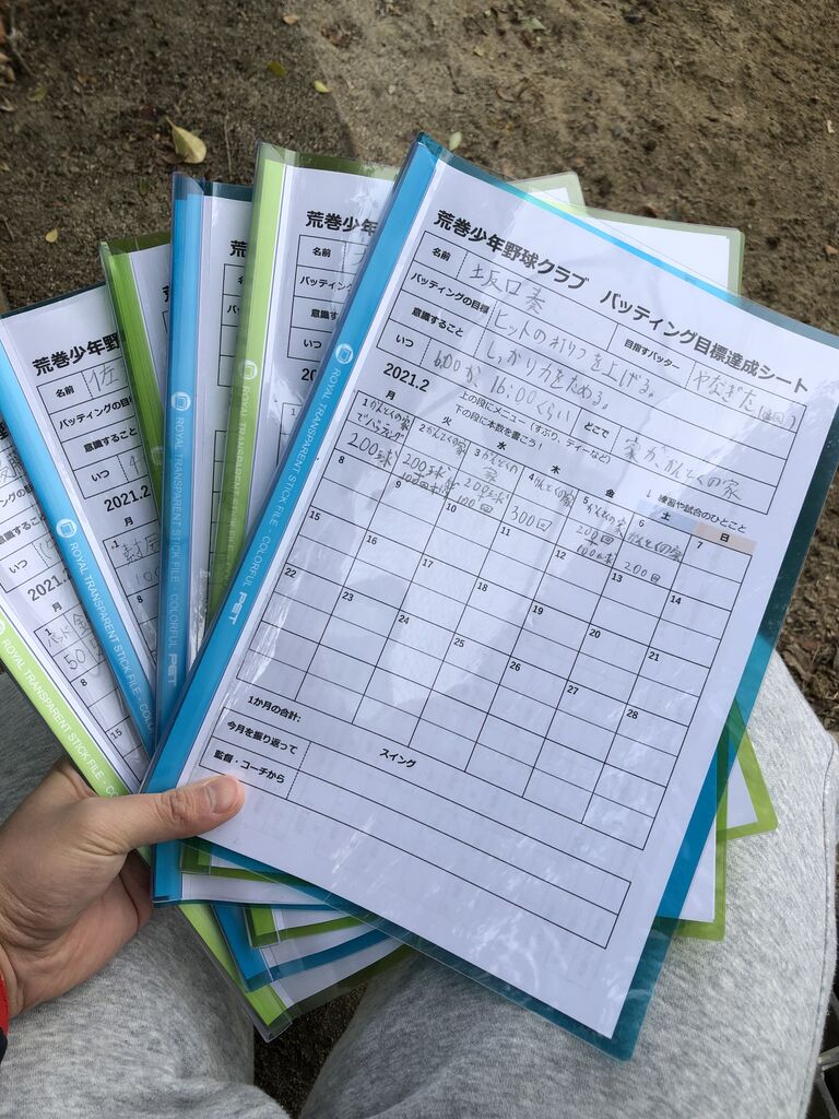 バッティング目標達成シート 荒巻少年野球クラブのblog One For All