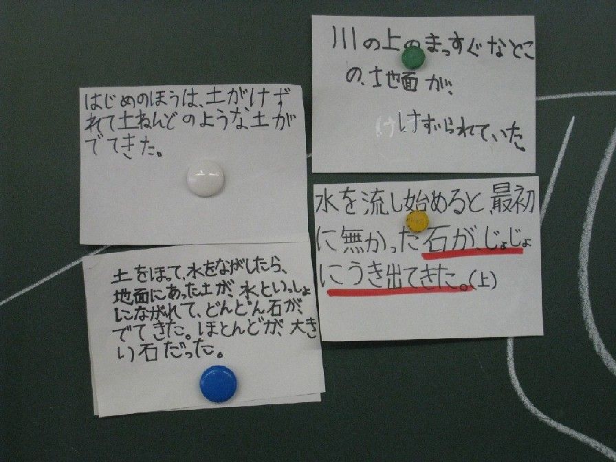 流れる水のはたらき 実験とまとめ ゲンタの授業ポートフォリオ