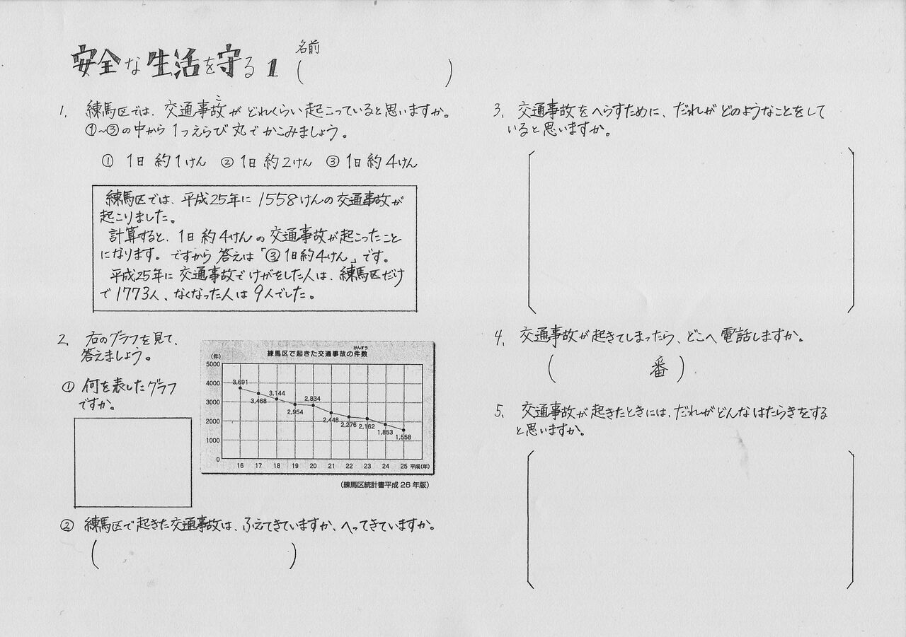 ３年 けいさつの仕事 自習プリント ゲンタの授業ポートフォリオ