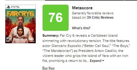 ファークライ6 メタスコア