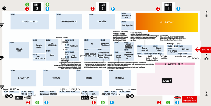 「東京ゲームショウ2025」会場マップ_HALL 3 - 1