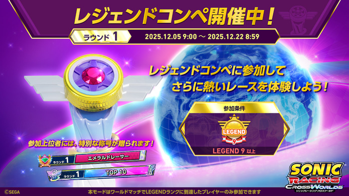 ソニックレーシング クロスワールド_レジェンドコンペ