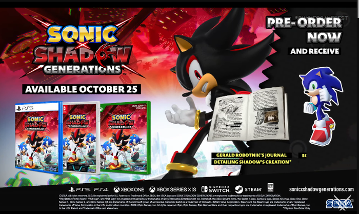 『ソニック×シャドウ ジェネレーションズ』10月25日に発売決定！