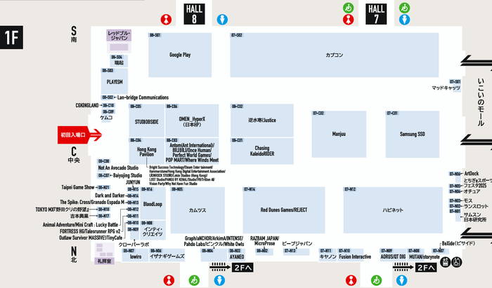 「東京ゲームショウ2025」会場マップ_HALL 8 - 7